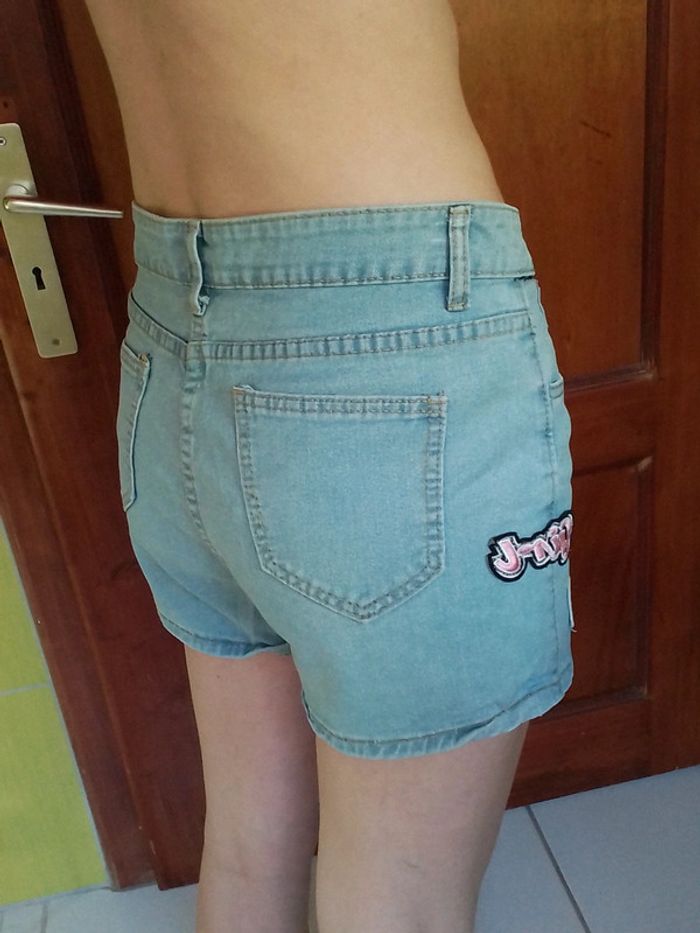 Short en jeans femme Bleu ciel - photo numéro 7