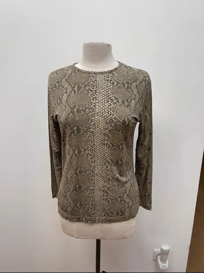 Superbe Blouse fluide lézard serpent Vintage Alain Manoukian 🌸 M L 38 40