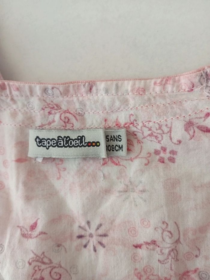 Haut cache cœur blanc et rose Tape à l'oeil taille 5 ans - photo numéro 3
