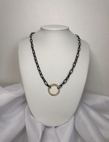 Collier chaîne couleurs noir et or