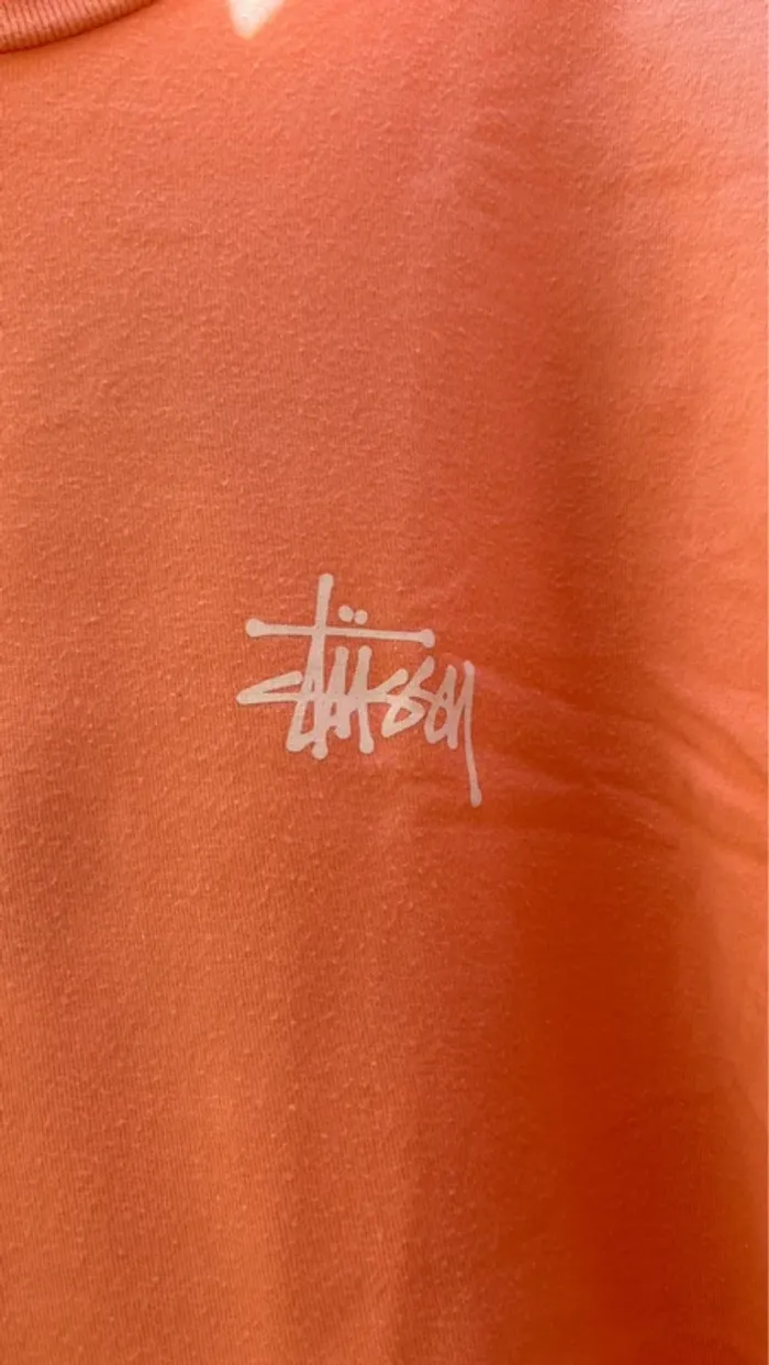 T-shirt Stussy rose saumon homme taille L - photo numéro 2