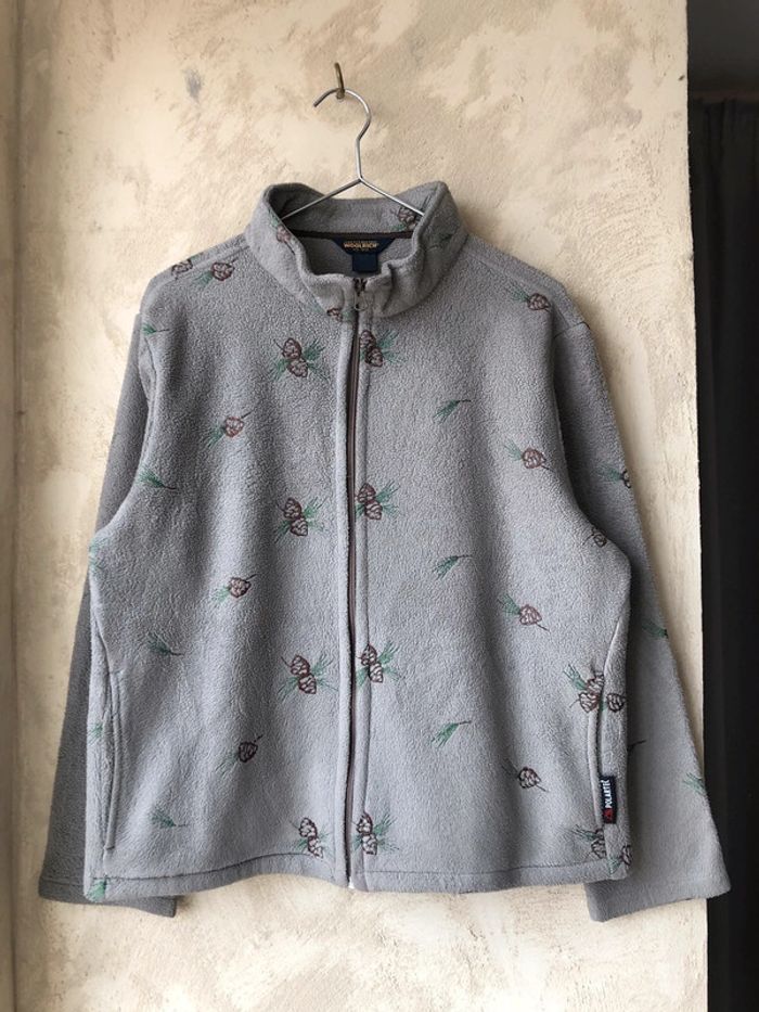 Gilet polaire brodé kaki woolrich S - photo numéro 3