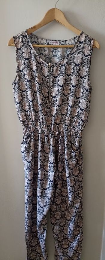 Magnifique Combi-pantalon Fluide - Motif Damassé Chic - Marque B.Copine (Taille unique / M)