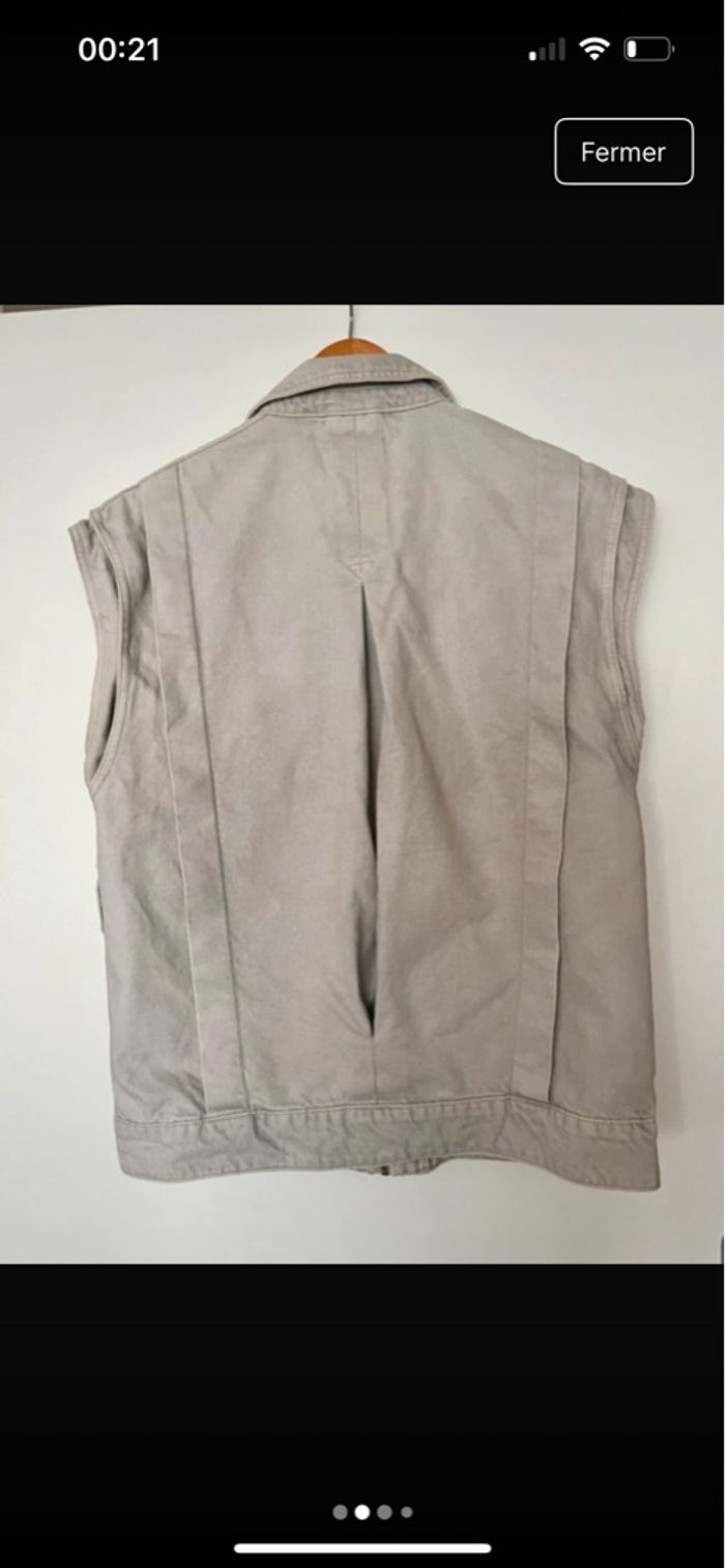 Veste sans manche en jean délavé -S - photo numéro 2