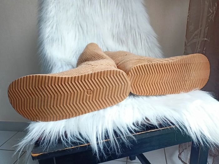 Bottes fourrées en tricot Camel clair P38 - photo numéro 7