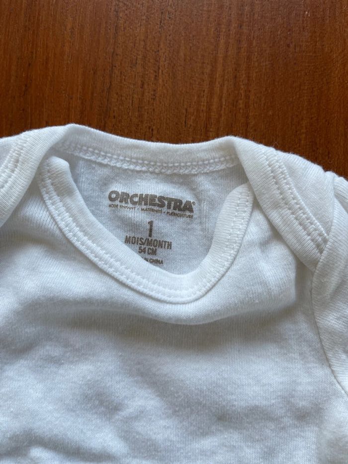 Lot de 5 bodies neuf Orchestra taille 1 mois - photo numéro 9