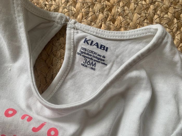 Ensemble t-shirt short coton fleurs blanc rose Kiabi 36 mois 3 ans - photo numéro 4