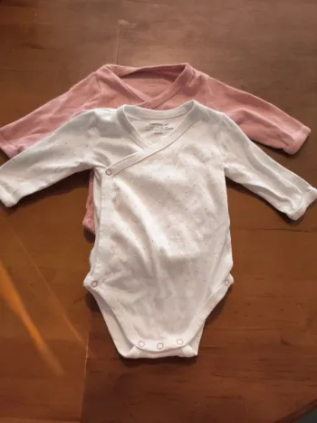 Lot de 2 bodies manches longues bébé 3 mois Bout'chou bio