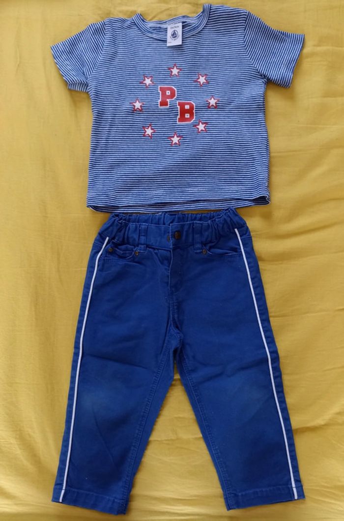 Ens 2p TS pantalon Petit Bateau 12m