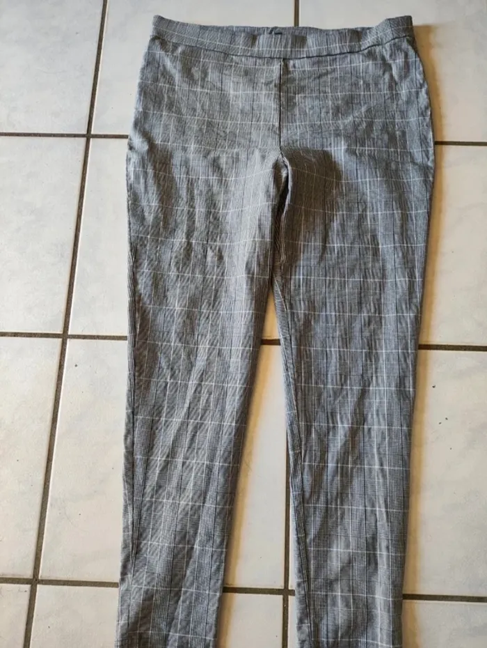 Leggins gris a carreaux élastique taille 48 - photo numéro 2