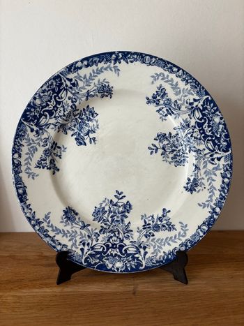Ancienne assiette faïence st amand fruits bleu