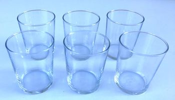 6 anciens verres gobelets Verre transparent  
