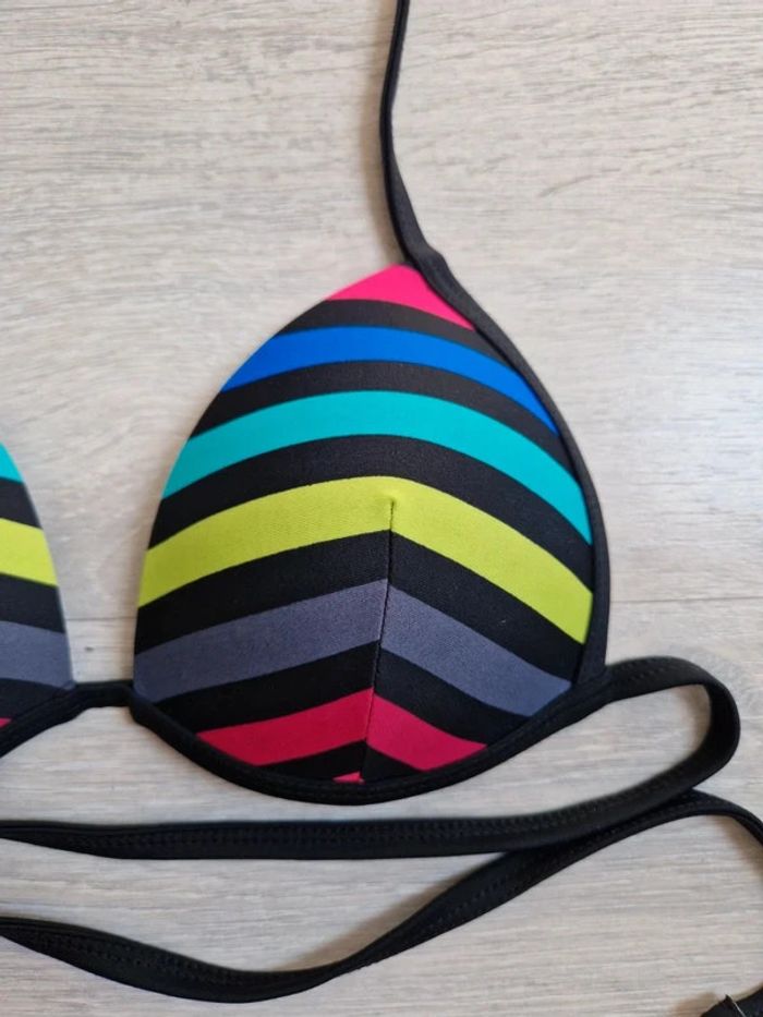 Maillot de bain bikini 2 pièces Undiz XS neuf haut rembourré rayé - photo numéro 2