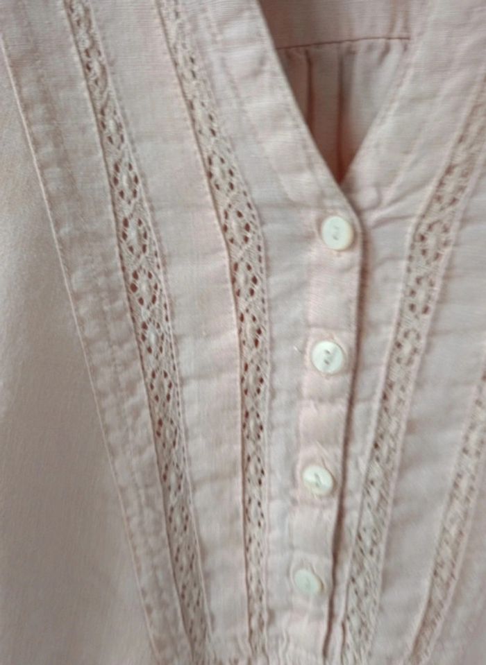 Superbe robe Edeis 100% lin t.38 dentelles - photo numéro 3