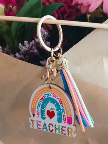 Porte clé bois cadeau maîtresse