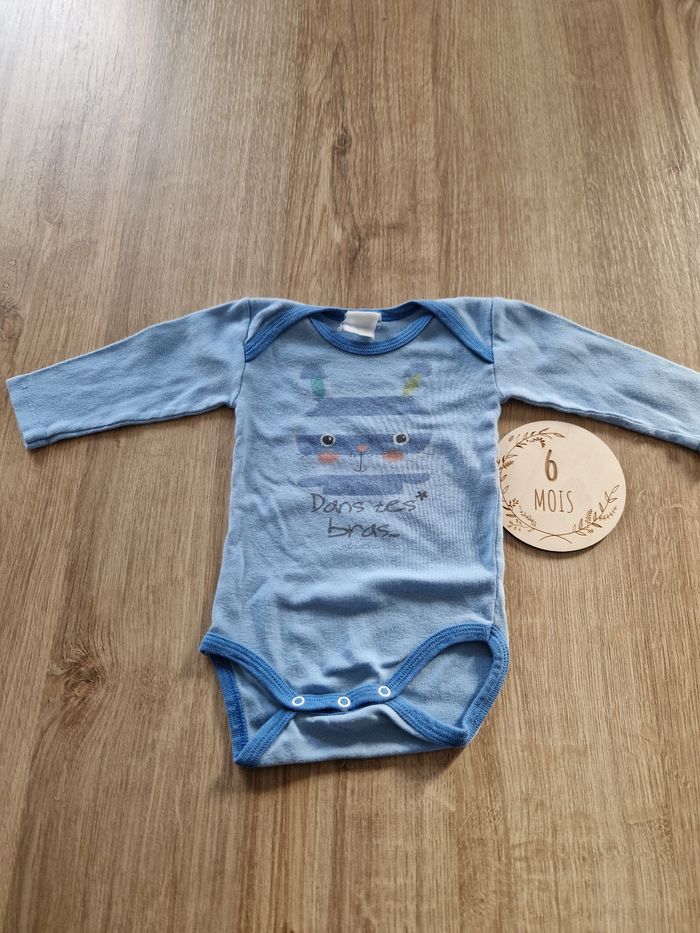 Body Bébé Manches Longues Bleu (6 mois) - Carrefour