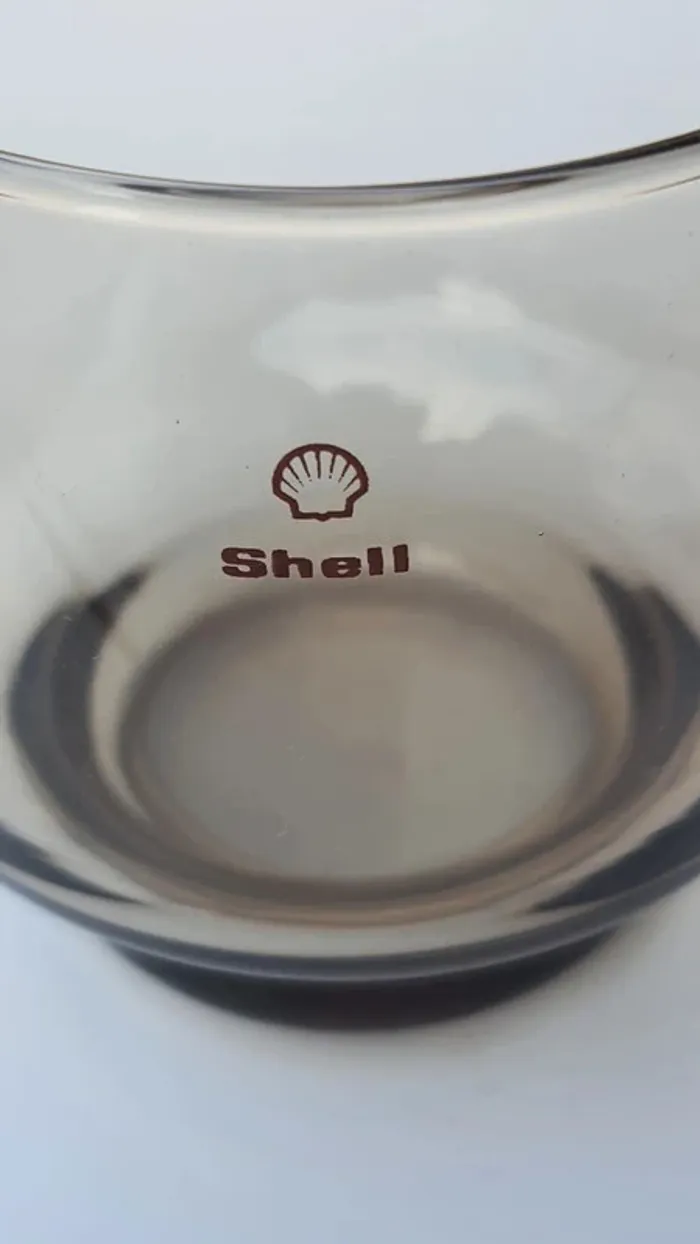 Lot de 6 verres fumés "SHELL" vintage - photo numéro 5