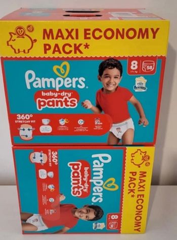 Deux carton couche Pampers maxi economy taille8