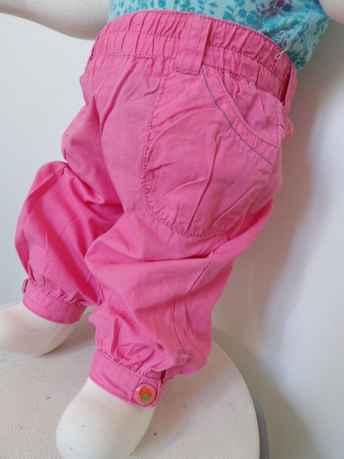 Pantalon rose coton - 12 mois - photo numéro 4