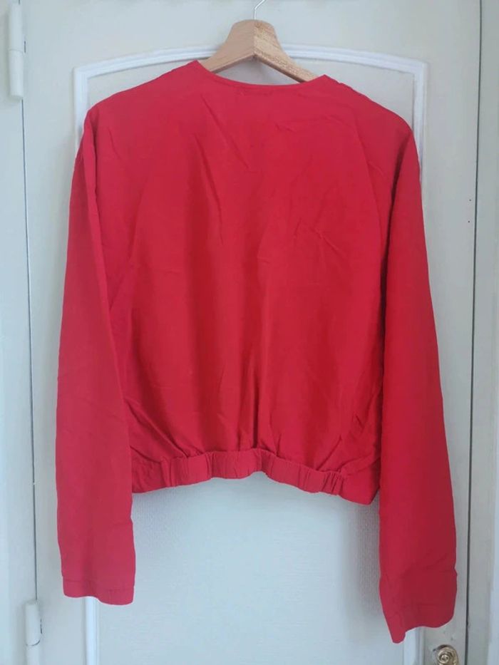 Blouse légère rouge devant noué - photo numéro 6
