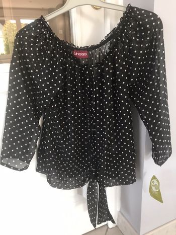 Blouse à pois transparente noire TU neuve