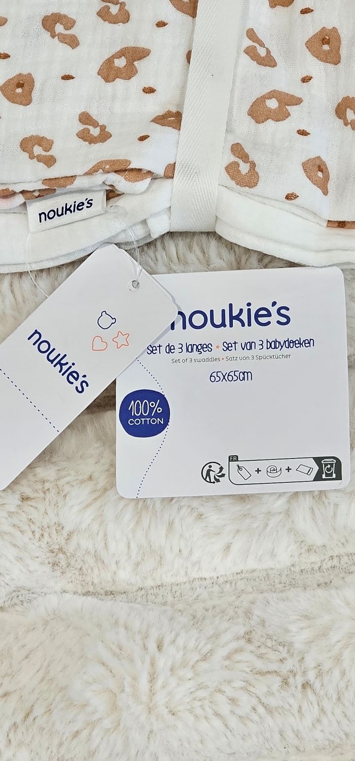 Lot de 3 langes 100% coton Noukie's Neufs - photo numéro 6
