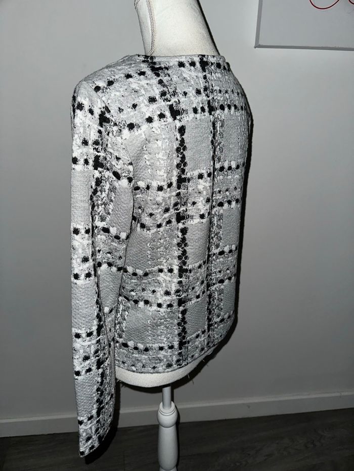 Cardigan polaire tweed gris blanc noir Street One T38 M - photo numéro 8