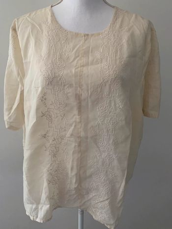 Blouse crème broderies Vintage T42/44