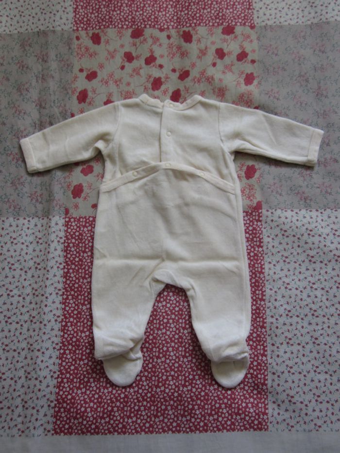 Pyjama velours jaune pale taille naissance - photo numéro 2