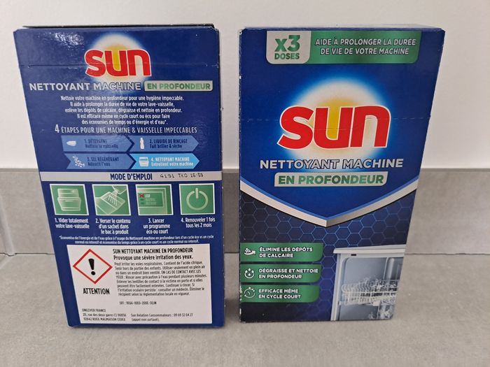 Lot 2 Neuf - Sun Nettoyant Machine Lave-Vaisselle - 6 Doses
