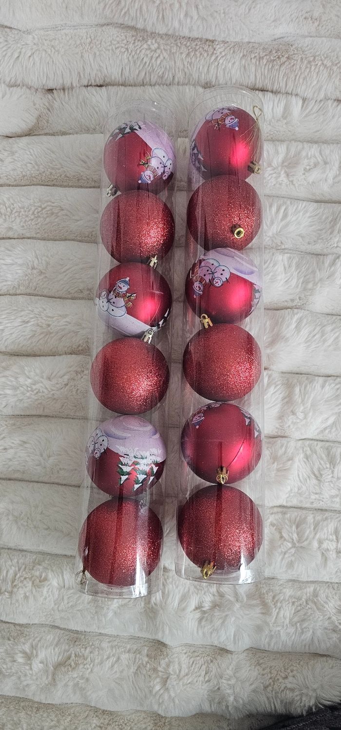 Lot de 12 boules rouges de Noël 🎄 Neuf.