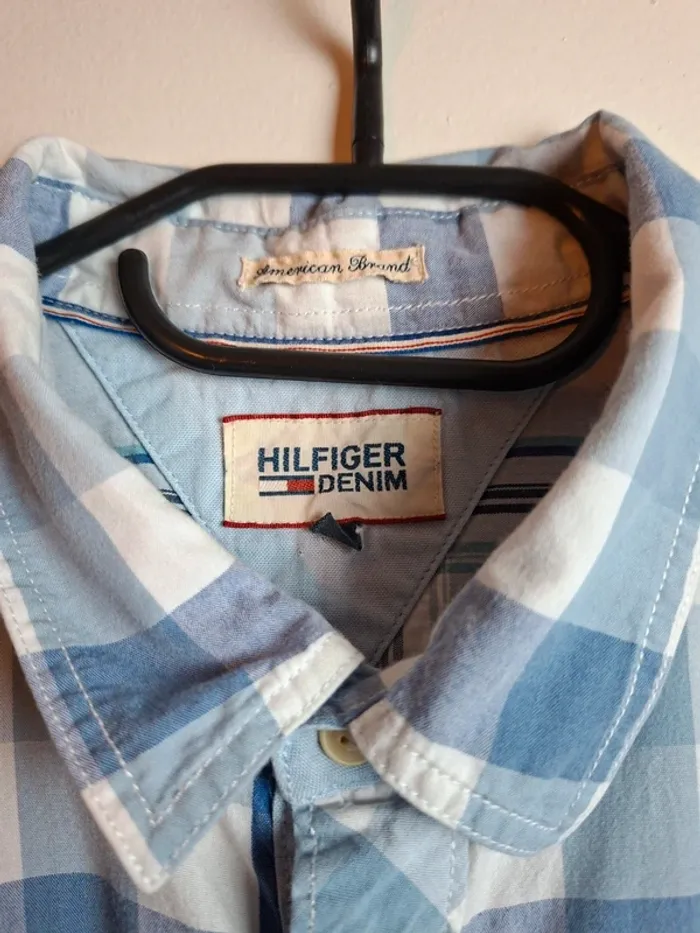 Chemise Tommy Hilfiger Denim à carreaux bleus/blancs XL (9) - photo numéro 4