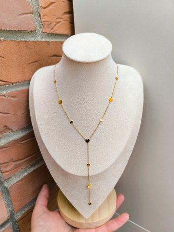 Pendentif doré en Y avec pampilles coeurs