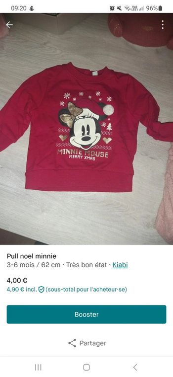 Pull kiabi minnie Noël
