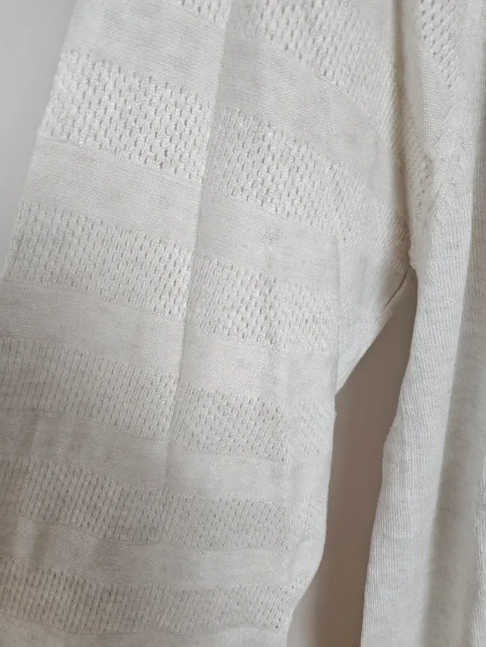 Pull crème manches ajourées Gémo T.46/48 - photo numéro 5
