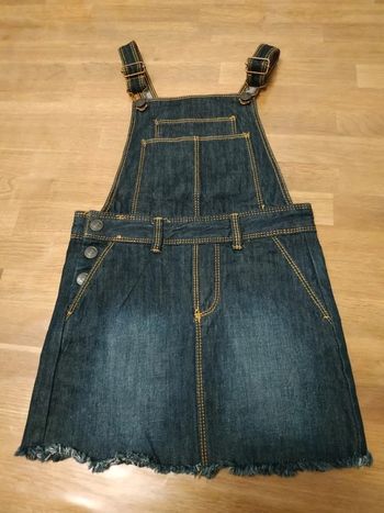 Robe salopette jean bleu marine, fille 4 ans