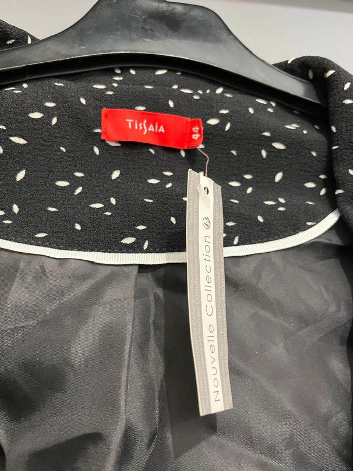 Veste blazer femme 44 noir motifs blancs neuve - photo numéro 5