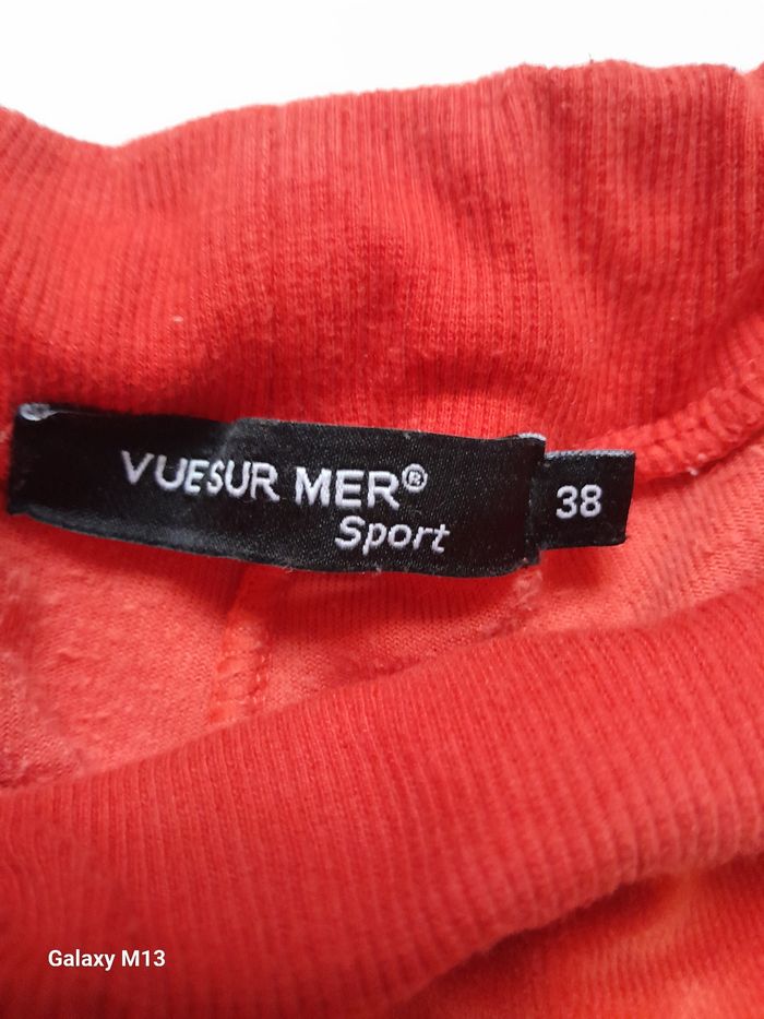 Pantalon de jogging femme rouge en velours Vue sur mer taille 38 - photo numéro 4