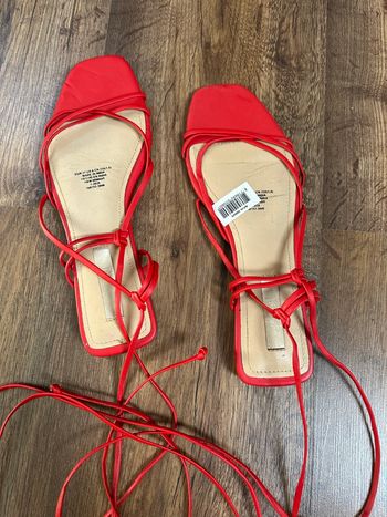 sandales à lacets rouge h&m 37
