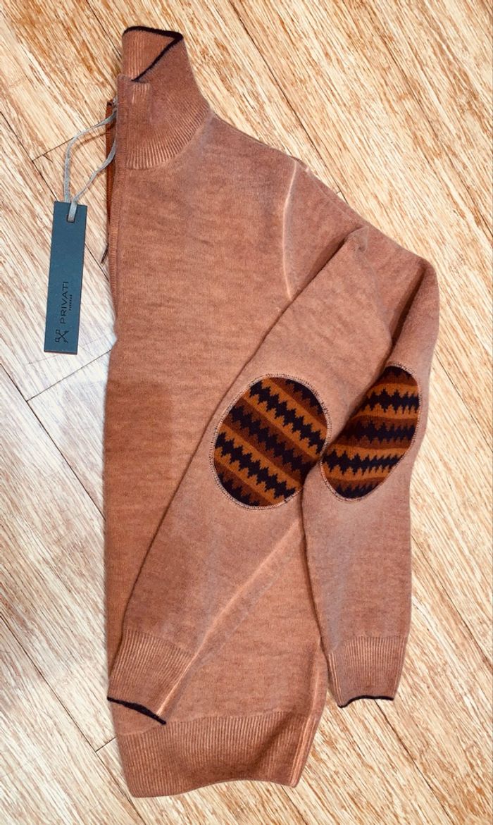 Pull col zippé laine Privati Firenze - photo numéro 3