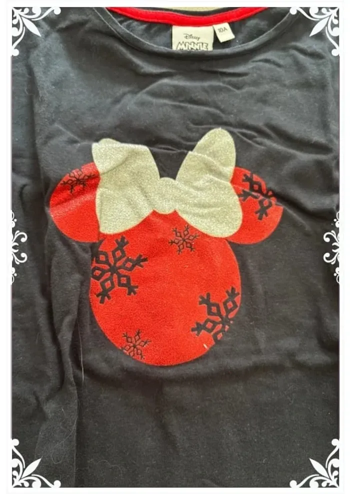 T-shirt bleu marine enfant fille 10 ans mini mouse - photo numéro 3