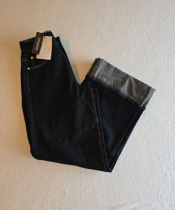 Jeans femme bleu foncé Boohoo