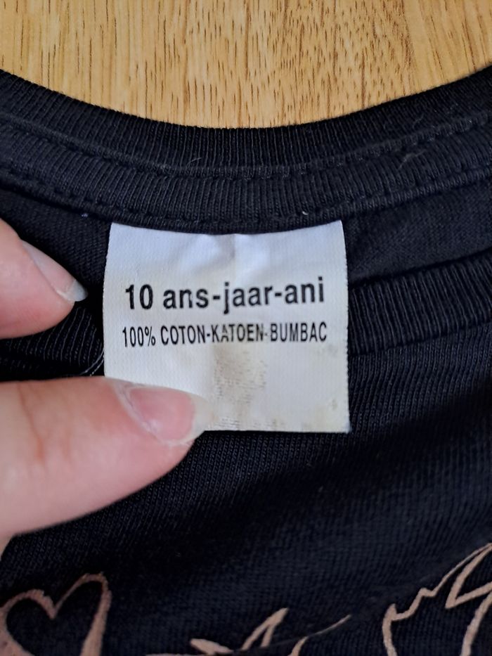 T-shirt noir - taille 10 ans - sans marque - photo numéro 4