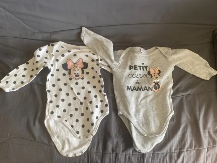 Lot de deux bodies Minnie 12 mois