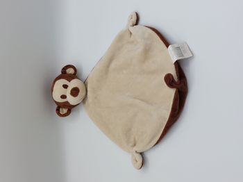 Doudou plat singe écru marron BABOU beige crème TBE