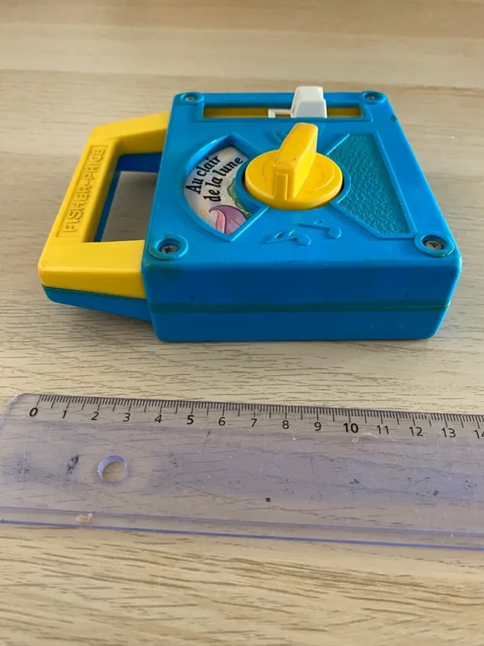 Boîte à musique Fisher price 1990 au clair de la lune bleu jaune music box jouet musical - photo numéro 11