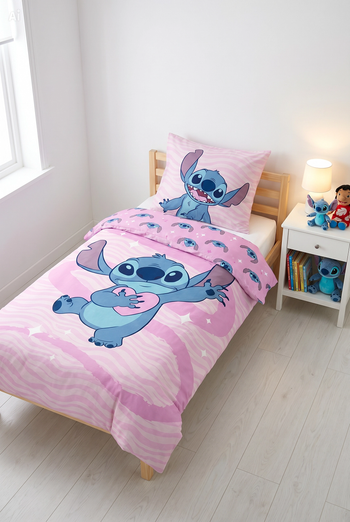 Parure de lit simple Stitch - 1 housse de couette + 1 taie d'oreiller - 100% coton