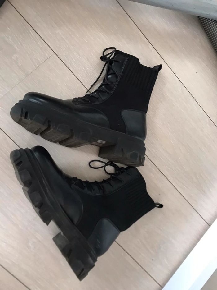 Boots motardes noires hautes à lacets rangers - photo numéro 3