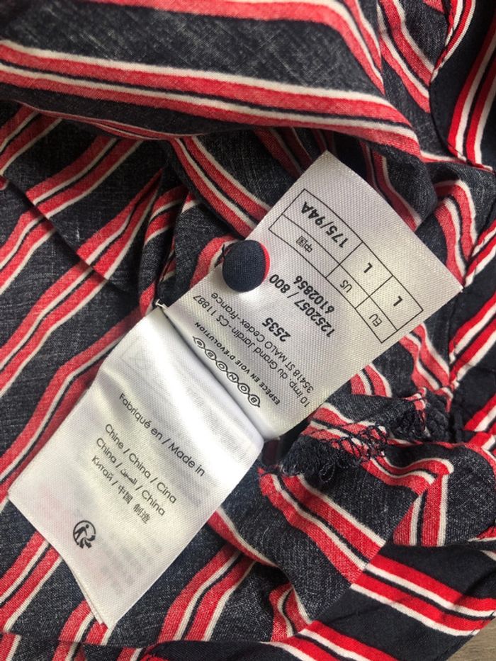 Blouse ample bonobo rayée marine et rouge taille L - photo numéro 5
