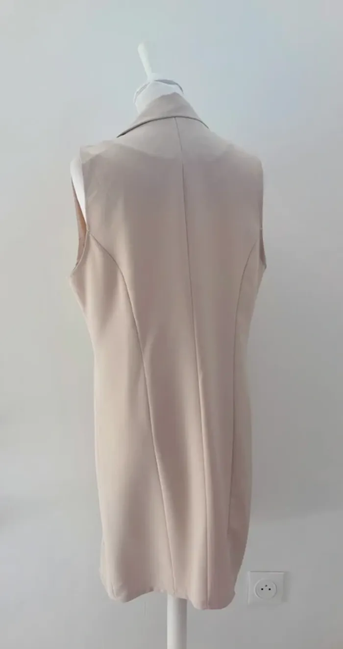 Blazer long sans manche beige taille L/XL - photo numéro 4